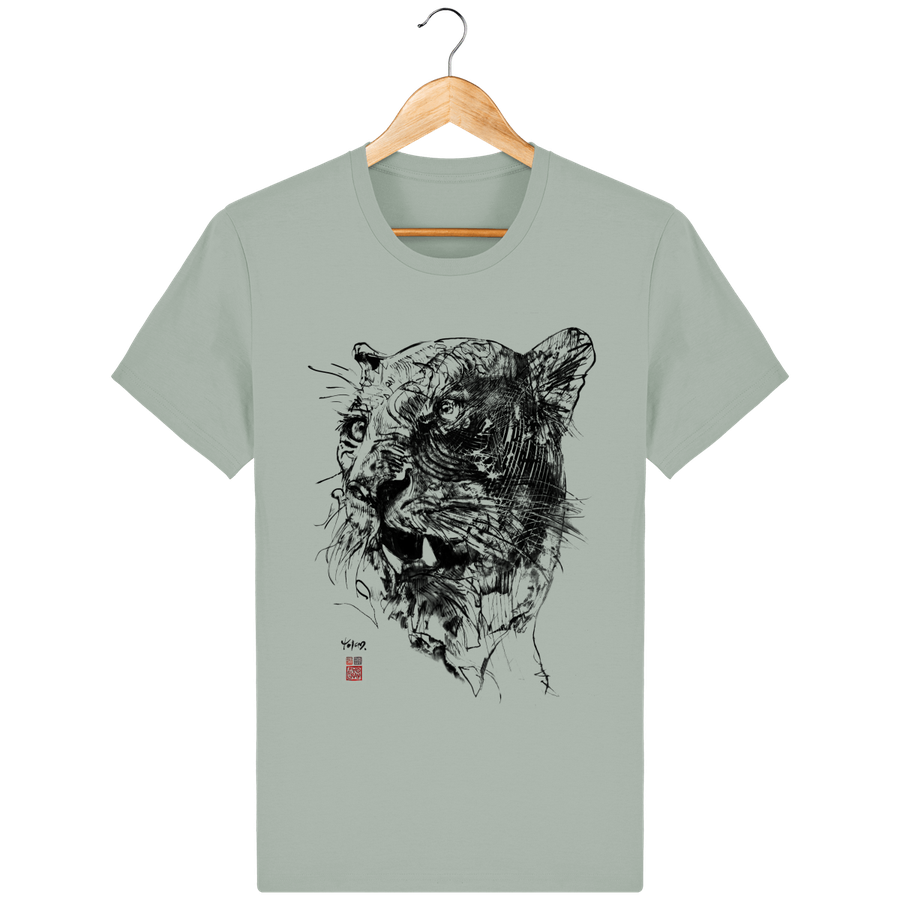 T-shirt en coton bio « Puma totem» pour Homme, à col rond - Collection Daography
