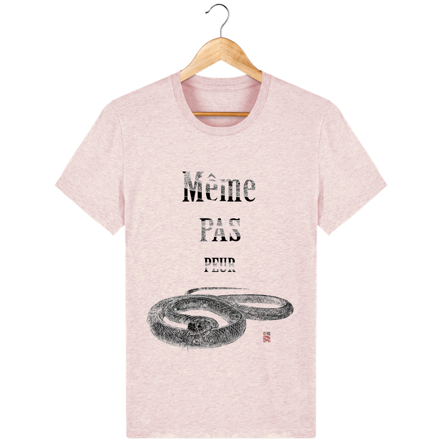 T-shirt en coton bio «Serpent : même pas peur» pour Homme, à col rond - Collection Daography