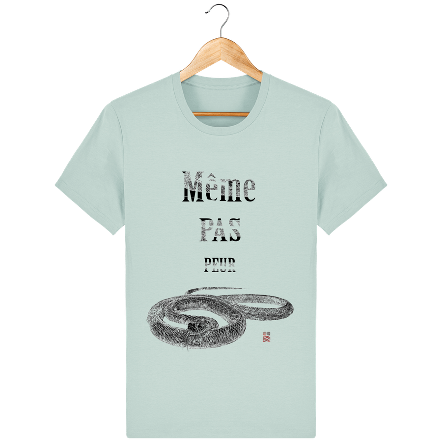 T-shirt en coton bio «Serpent : même pas peur» pour Homme, à col rond - Collection Daography