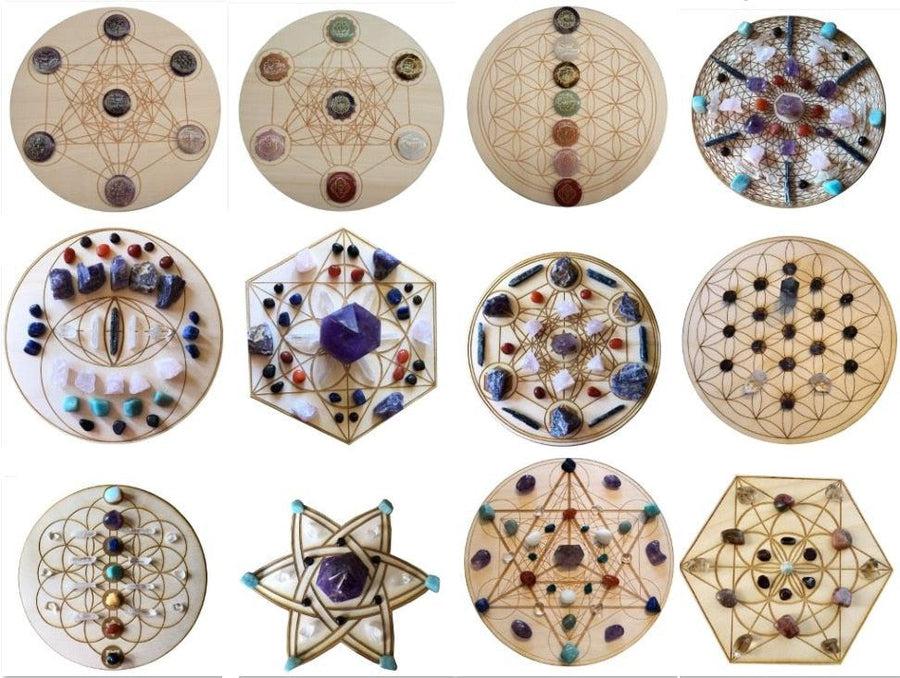 Tapis de divination ou tapis d’autel ornementaux ronds en bois