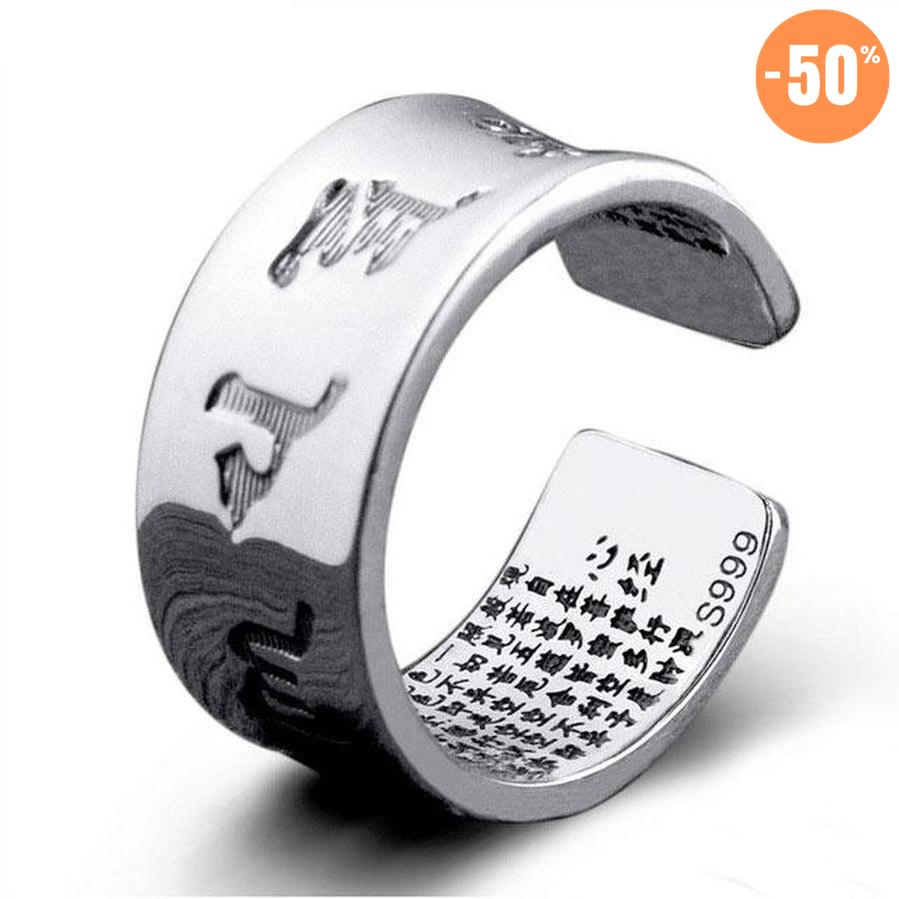 Anneau bouddhiste « Om Mani Padme Hum »