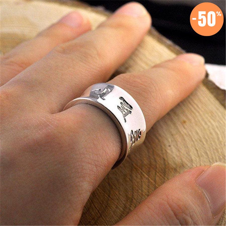 Anneau bouddhiste « Om Mani Padme Hum »