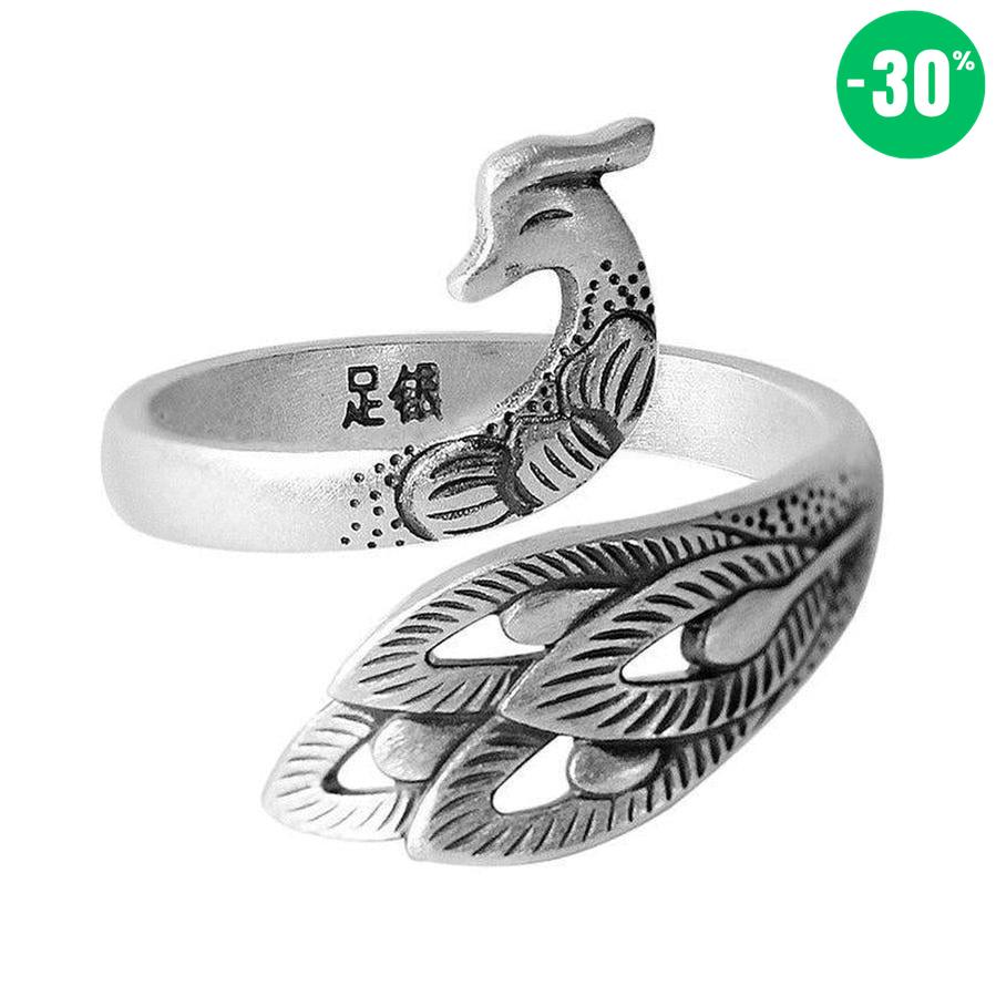 Anneau phénix en argent