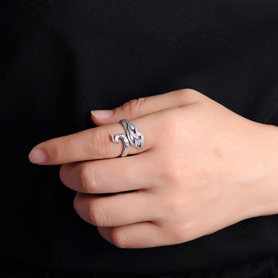 Anneau phénix en argent