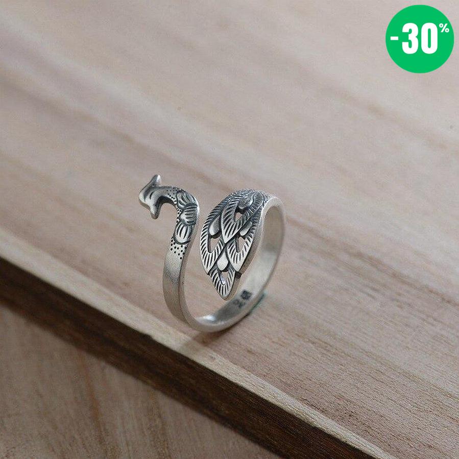 Anneau phénix en argent