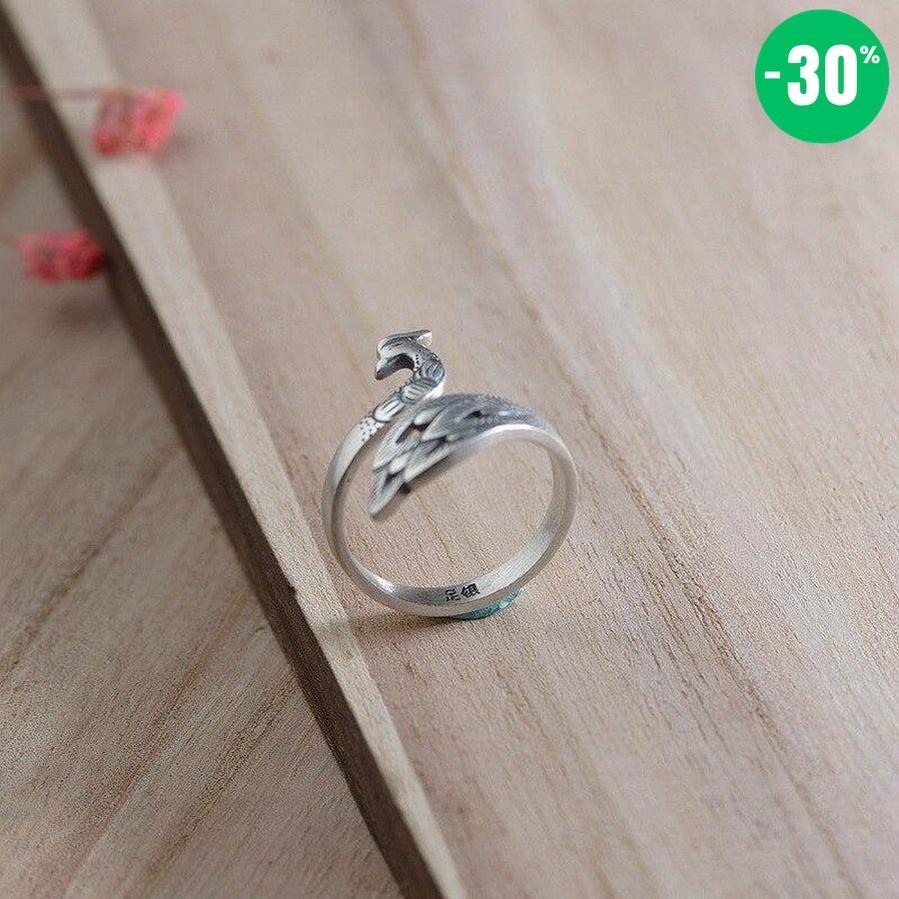 Anneau phénix en argent