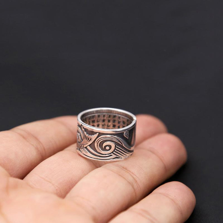 Anneau « Sutra » ouvert en argent plaqué