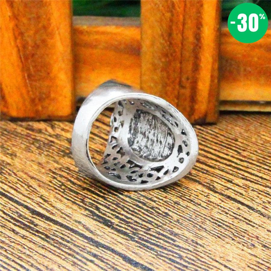 Bague cabochon Œil de tigre en plaqué argent