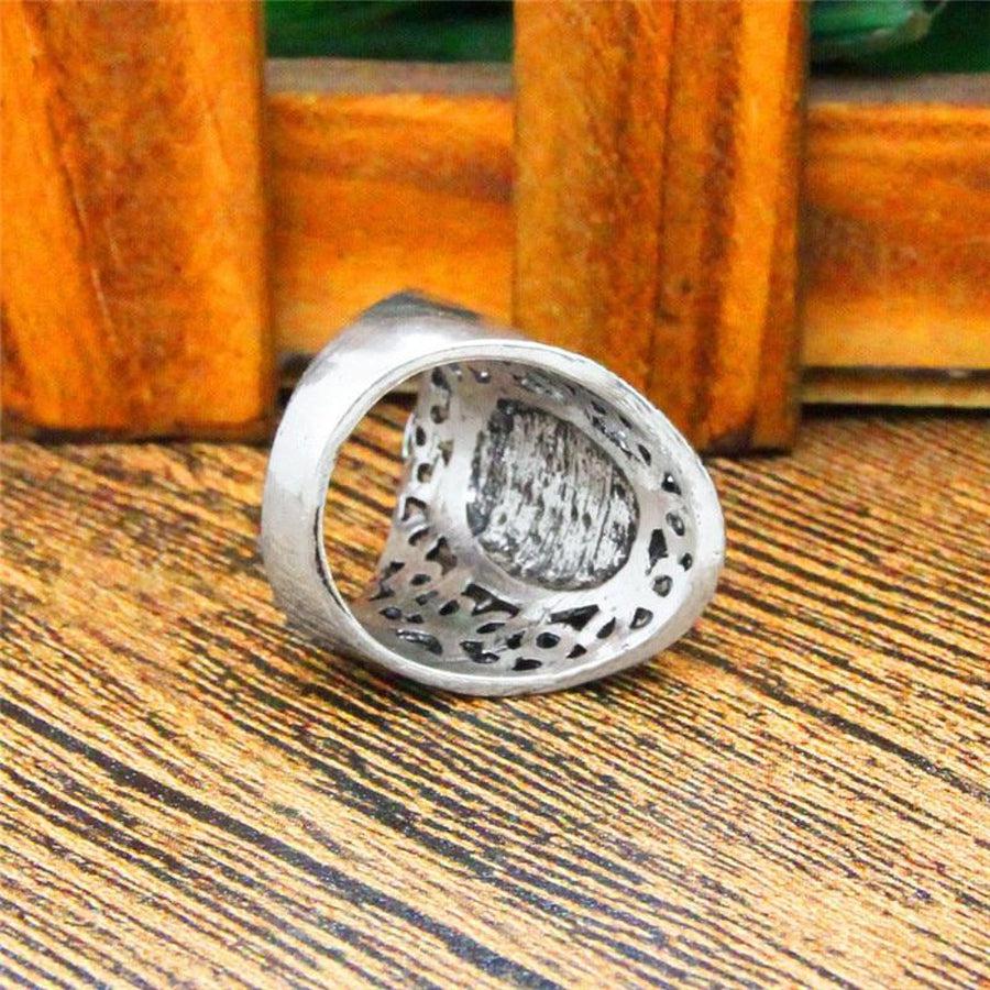 Bague cabochon Œil de tigre en plaqué argent