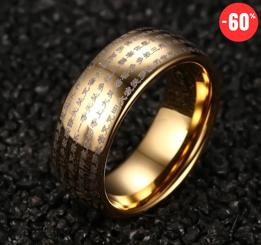 Bague de protection «mantra taoiste» en titane