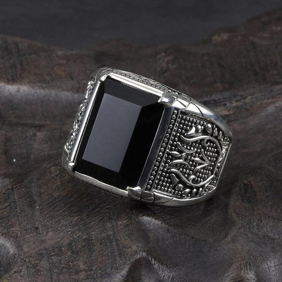 Bague en Argent 925 et Obsidienne