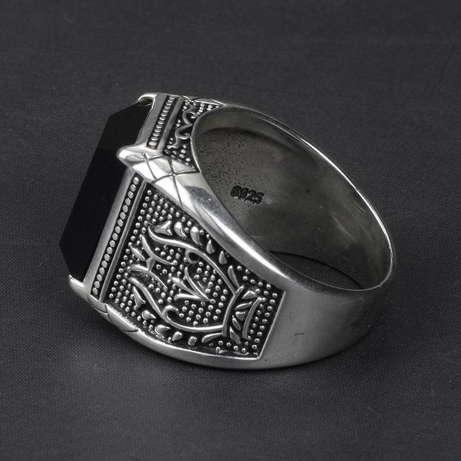 Bague en Argent 925 et Obsidienne