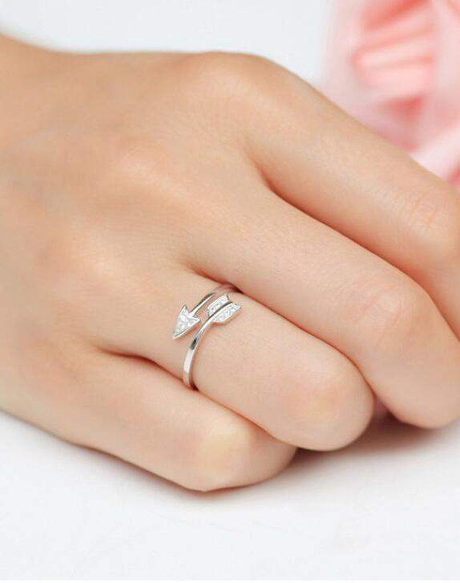 Bague «flèche de la sérénité» en argent plaqué