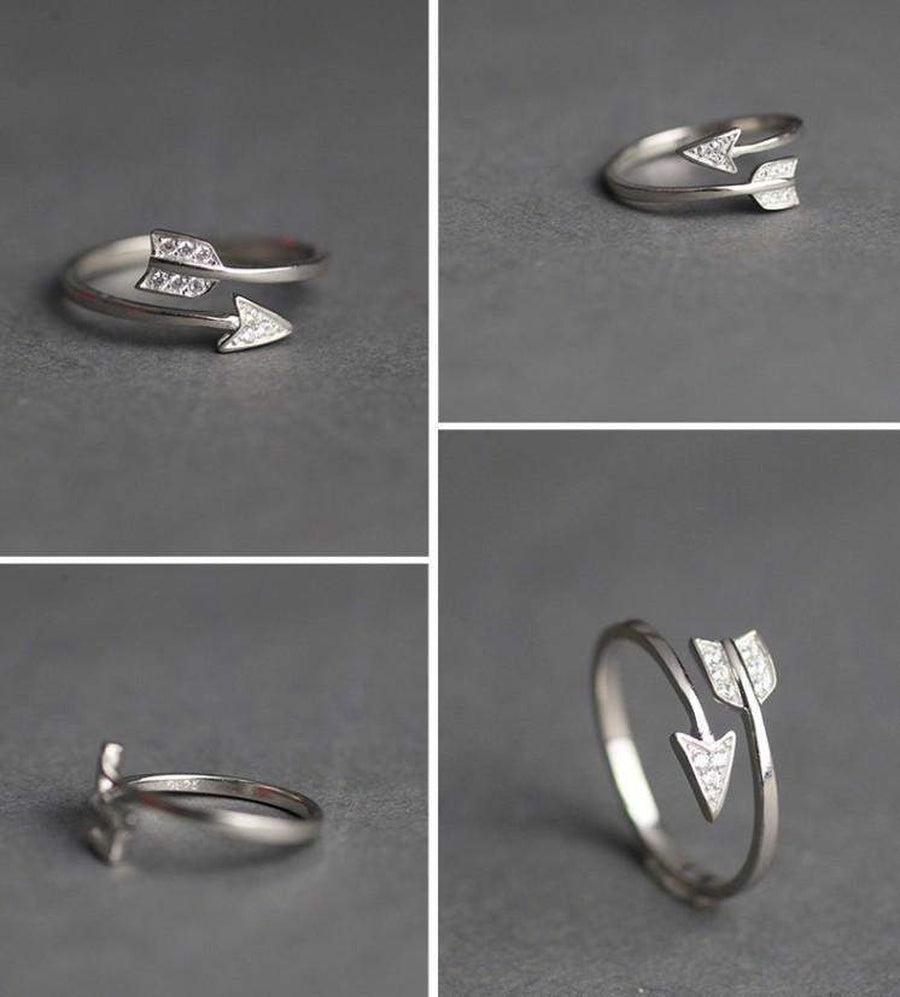 Bague «flèche de la sérénité» en argent plaqué