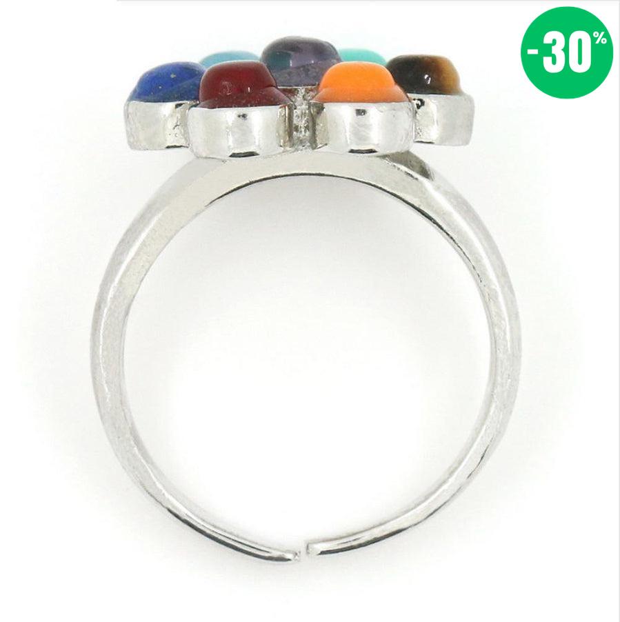 Bague fleur de vie des 7 chakras