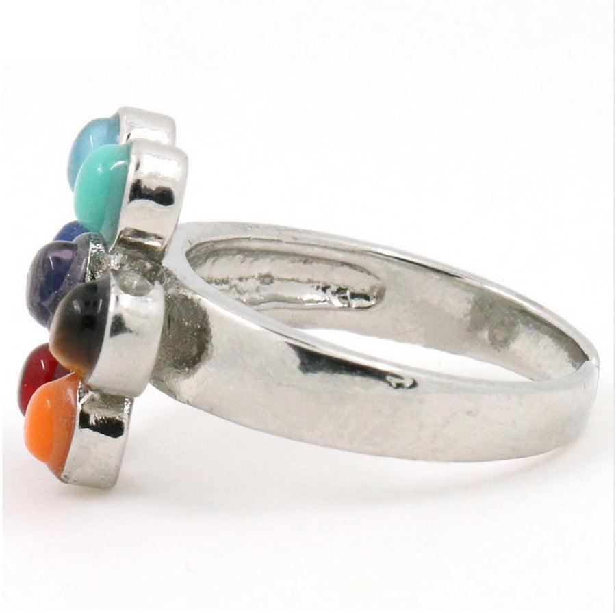 Bague fleur de vie des 7 chakras
