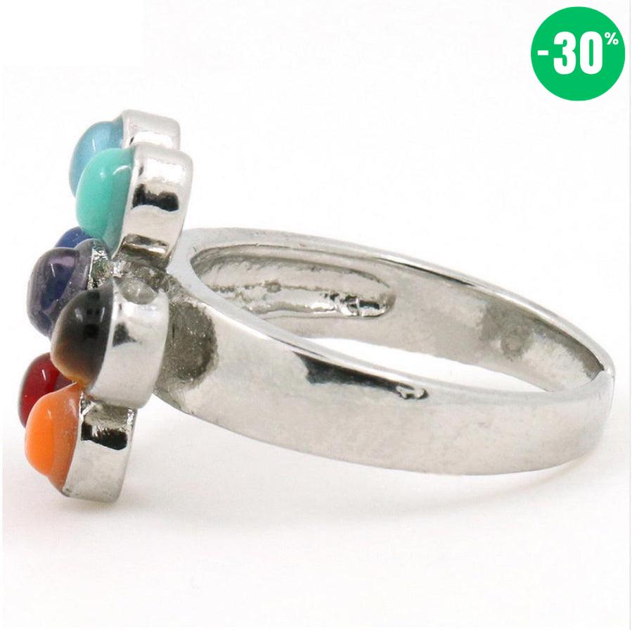 Bague fleur de vie des 7 chakras