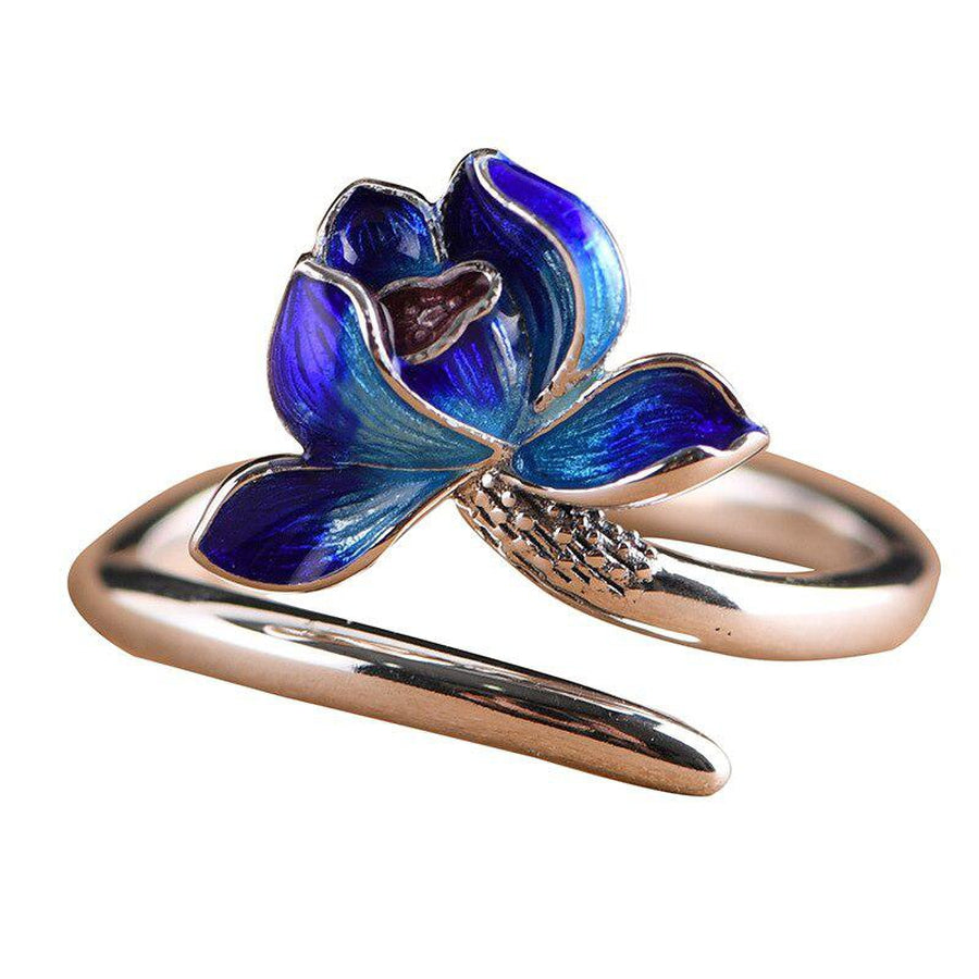 Bague ouverte fleur de Lotus