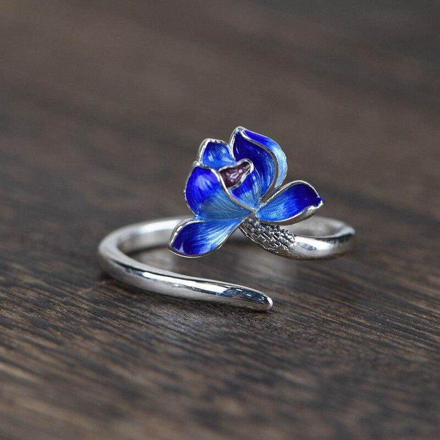 Bague ouverte fleur de Lotus