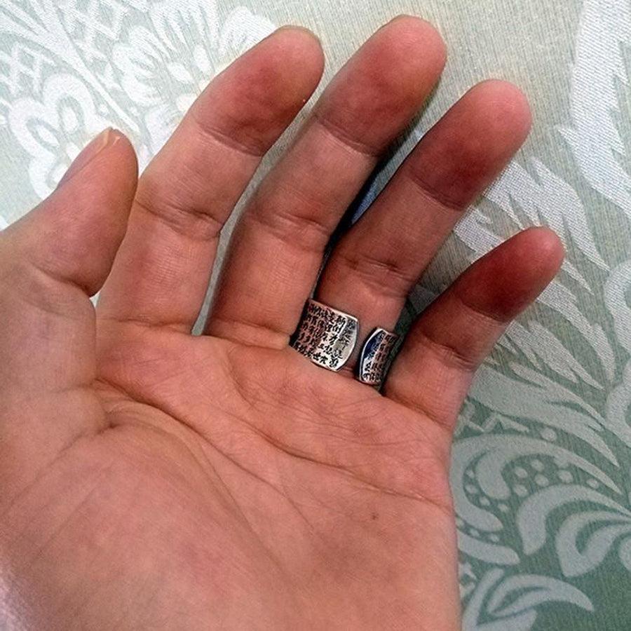 Bague Sutra du Lotus en argent 999