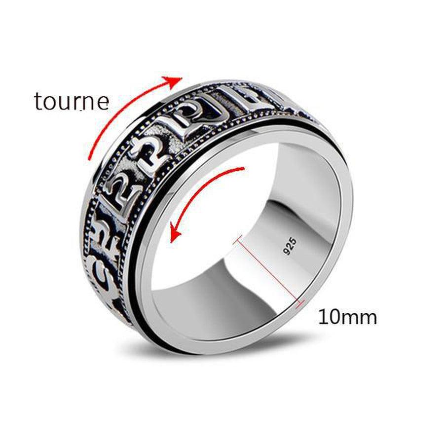 Bague tournante tibetaine mantra «Om Mani Padme Hum»