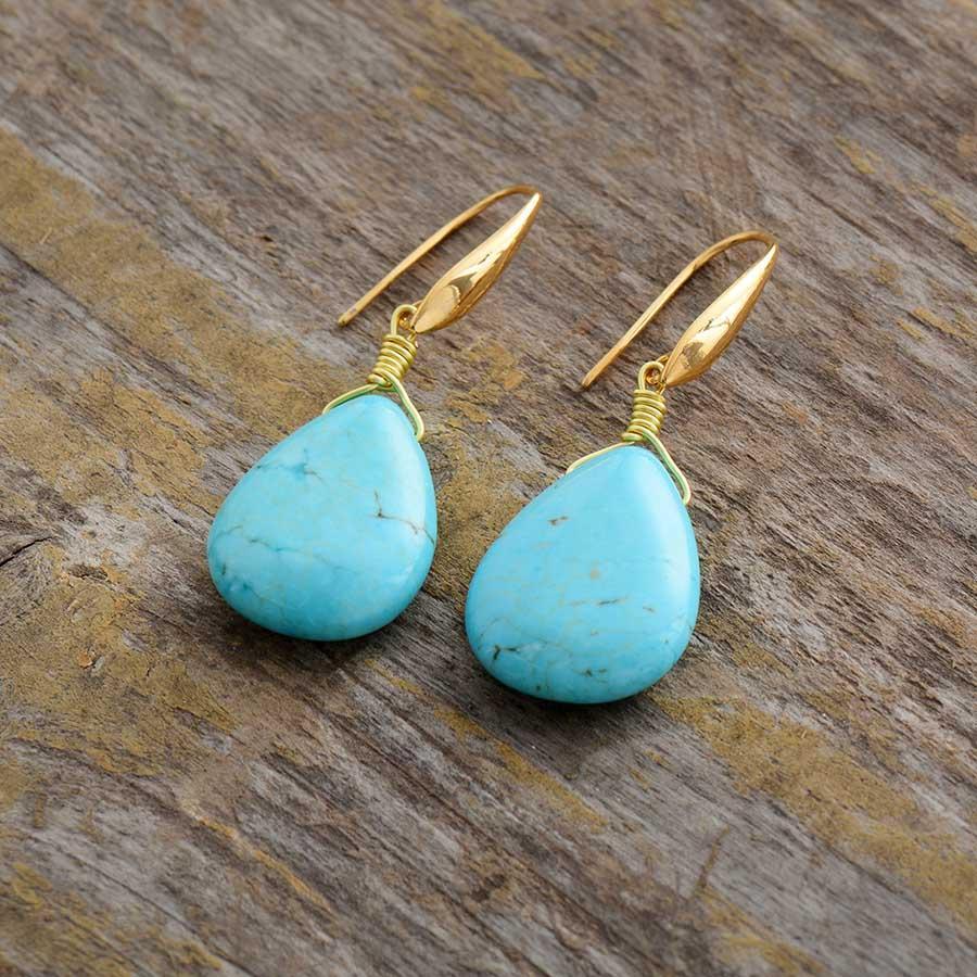 Boucles d’oreilles en forme de goutte en Turquoise