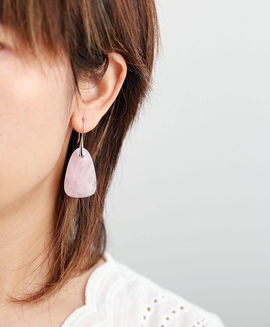 Boucles d’oreilles en Quartz rose