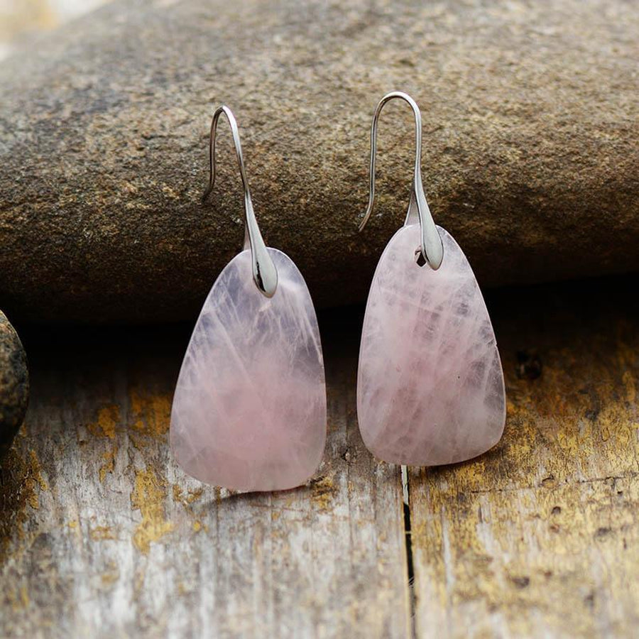 Boucles d’oreilles en Quartz rose