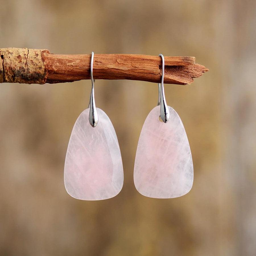 Boucles d’oreilles en Quartz rose