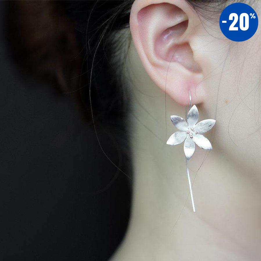 Boucles d'oreilles «fleur de lotus» en argent 925