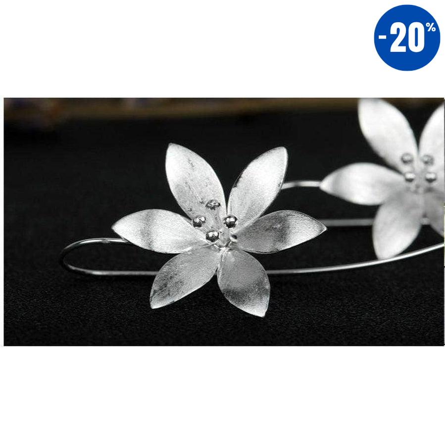 Boucles d'oreilles «fleur de lotus» en argent 925