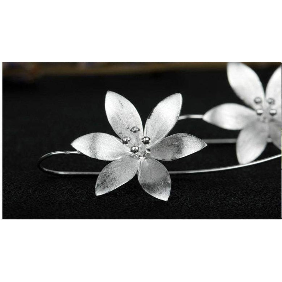 Boucles d'oreilles «fleur de lotus» en argent 925