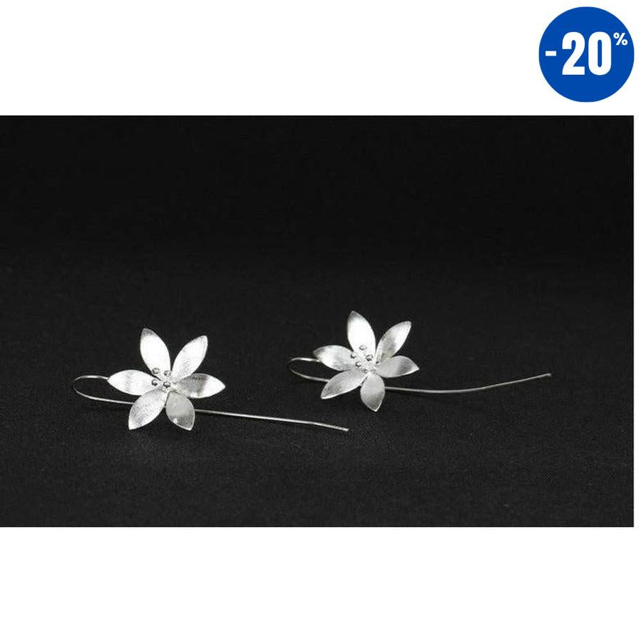 Boucles d'oreilles «fleur de lotus» en argent 925