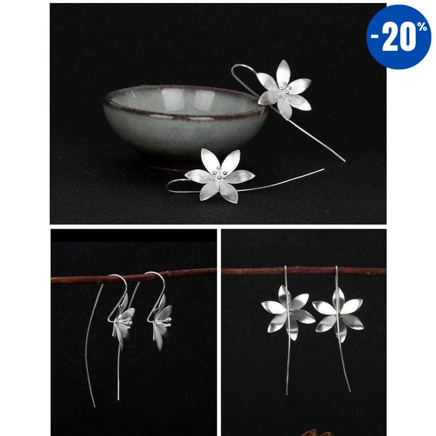 Boucles d'oreilles «fleur de lotus» en argent 925