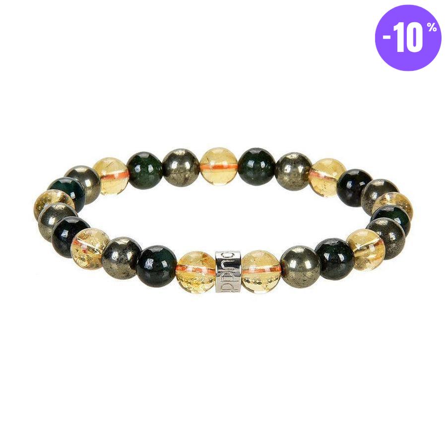 Bracelet « Abondance & Prospérité » en Citrine, Pyrite et Jade