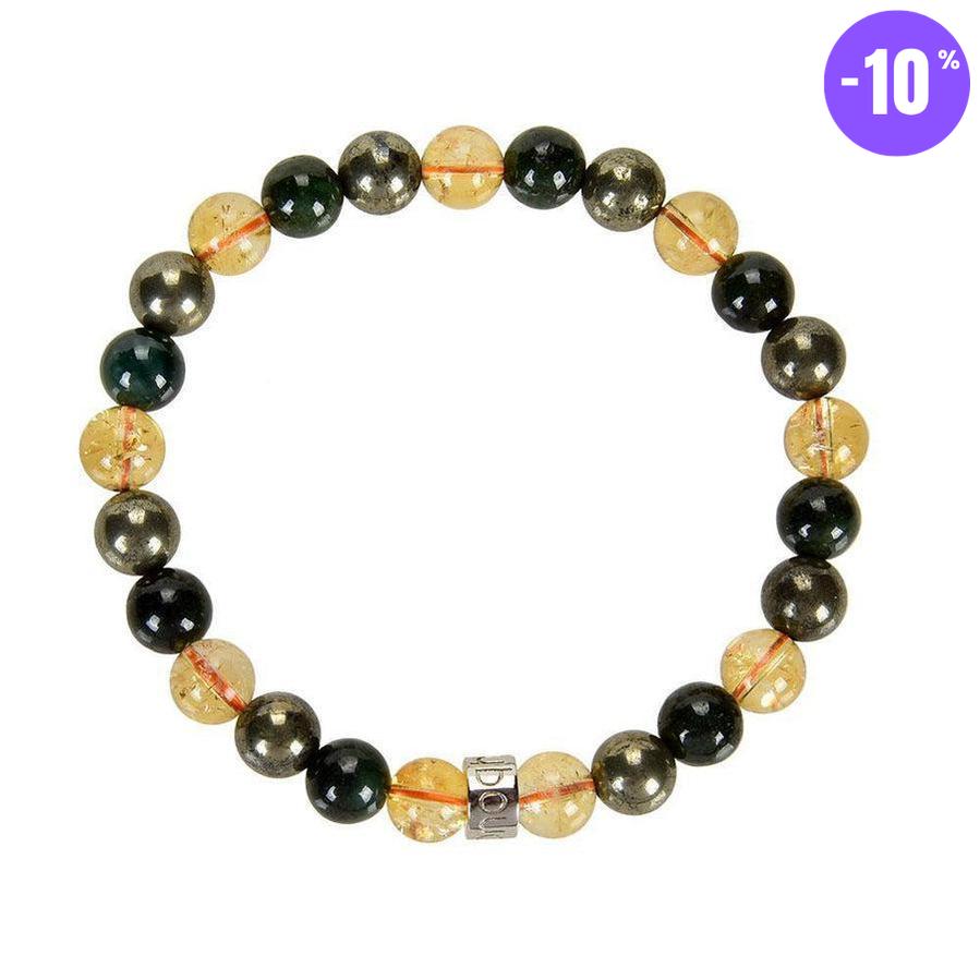 Bracelet « Abondance & Prospérité » en Citrine, Pyrite et Jade