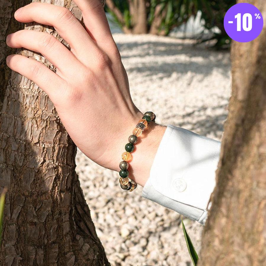 Bracelet « Abondance & Prospérité » en Citrine, Pyrite et Jade