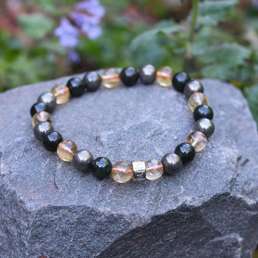 Bracelet « Abondance & Prospérité » en Citrine, Pyrite et Jade