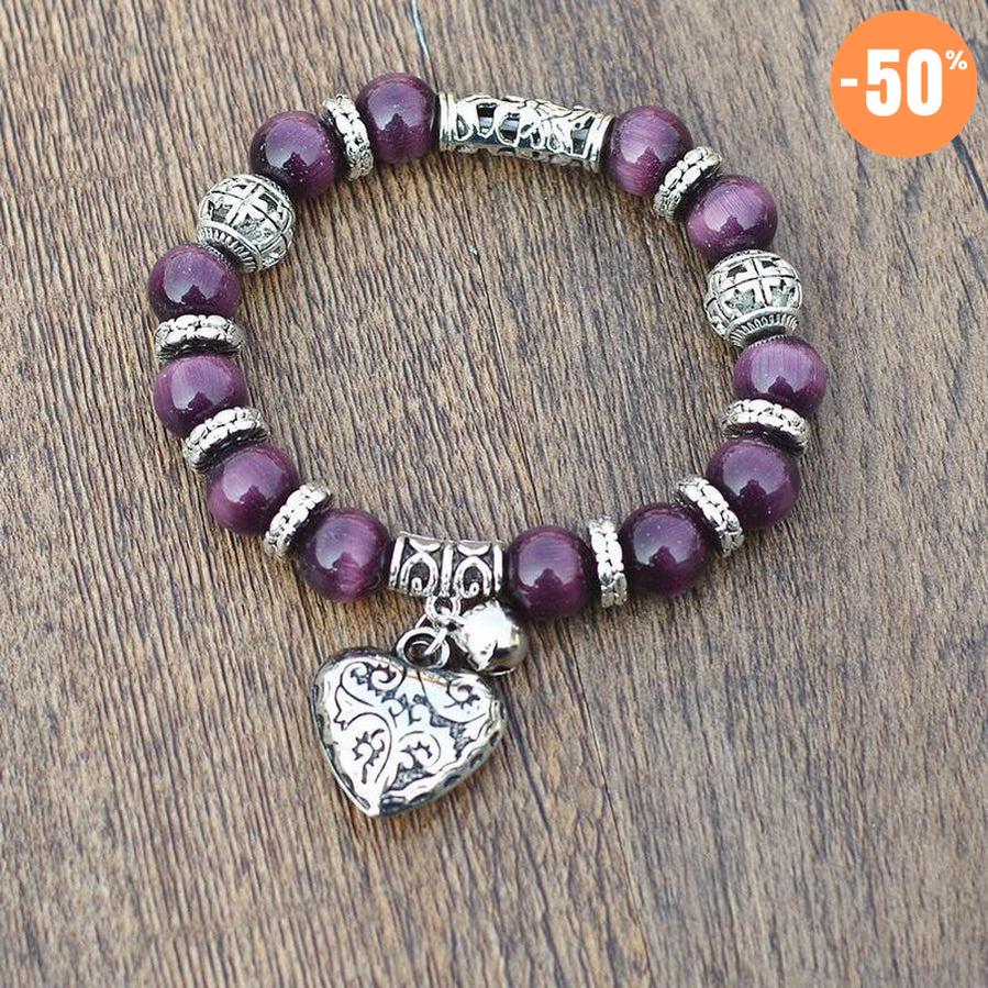 Bracelet « AMOUR et AFFECTION» en Amethyste