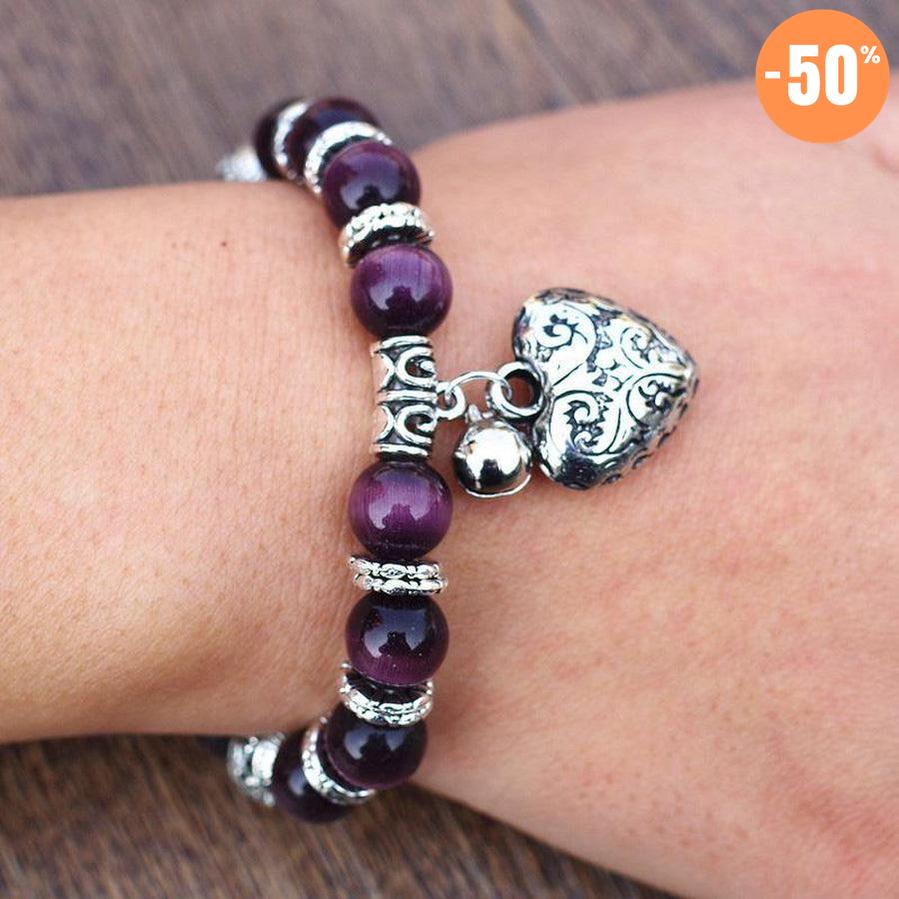 Bracelet « AMOUR et AFFECTION» en Amethyste