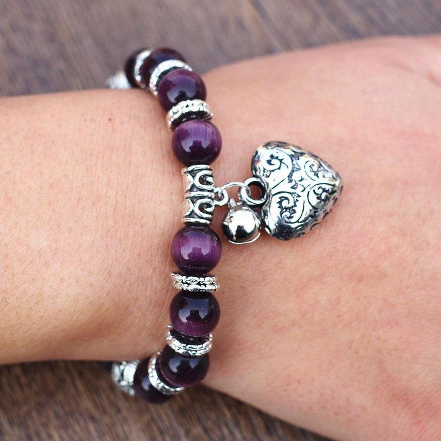 Bracelet « AMOUR et AFFECTION» en Amethyste