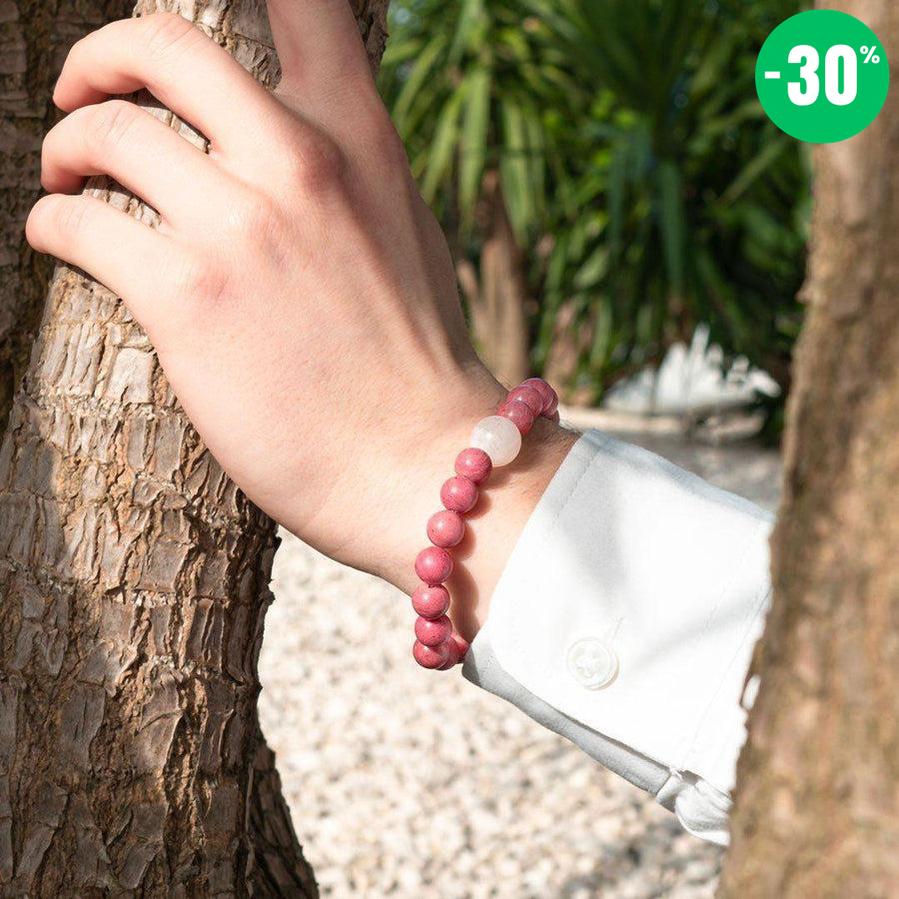 Bracelet « Amour & Relations » en Quartz Rose, Rhodochrosite et Pierre de Lune