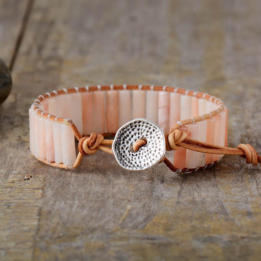 Bracelet « Anahata Chakra » en Agate rose
