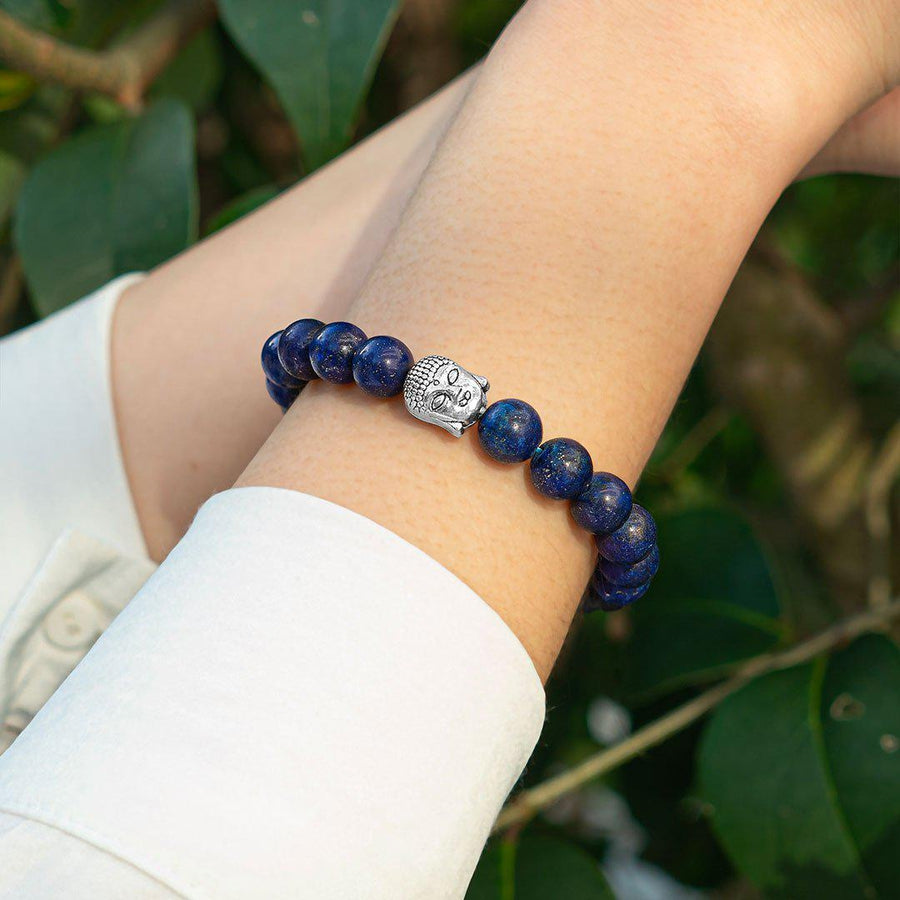 Bracelet « anti-stress » en Lapis Lazuli et tête de Bouddha