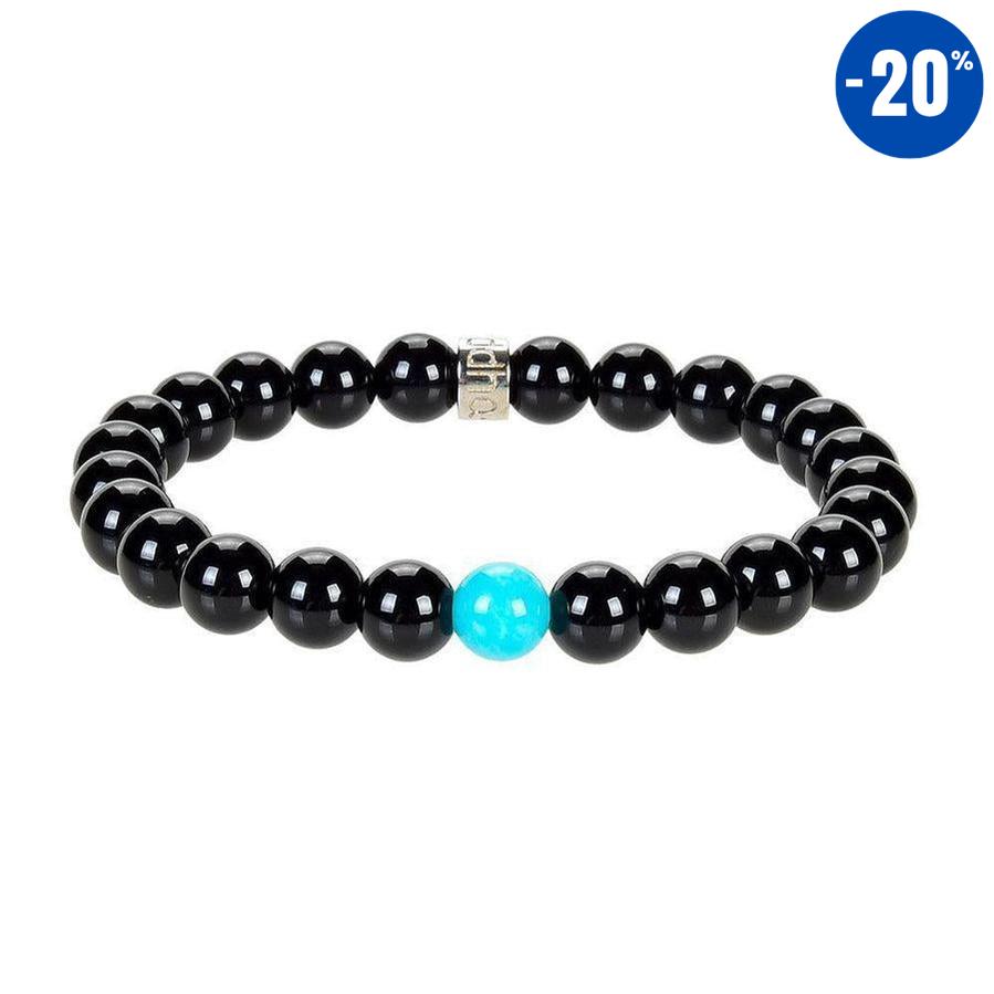 Bracelet « Anti-stress » en Onyx Noir et Amazonite