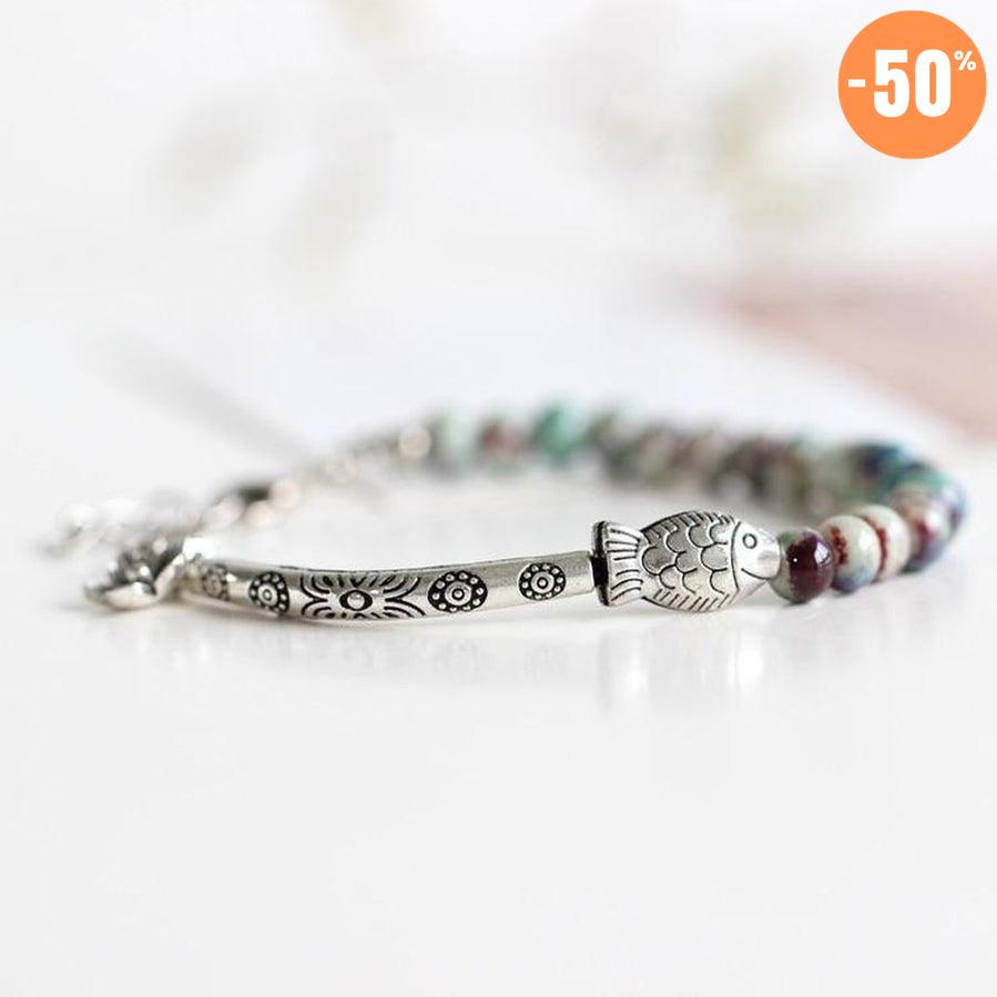 Bracelet antique en perle de céramique