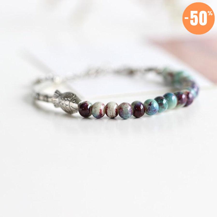 Bracelet antique en perle de céramique