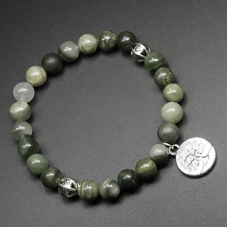 Bracelet Arbre de vie en Onyx vert