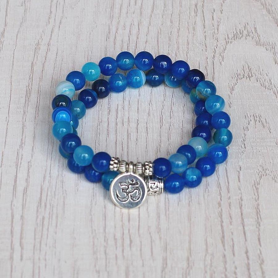 Bracelet avec charme en Onyx bleu