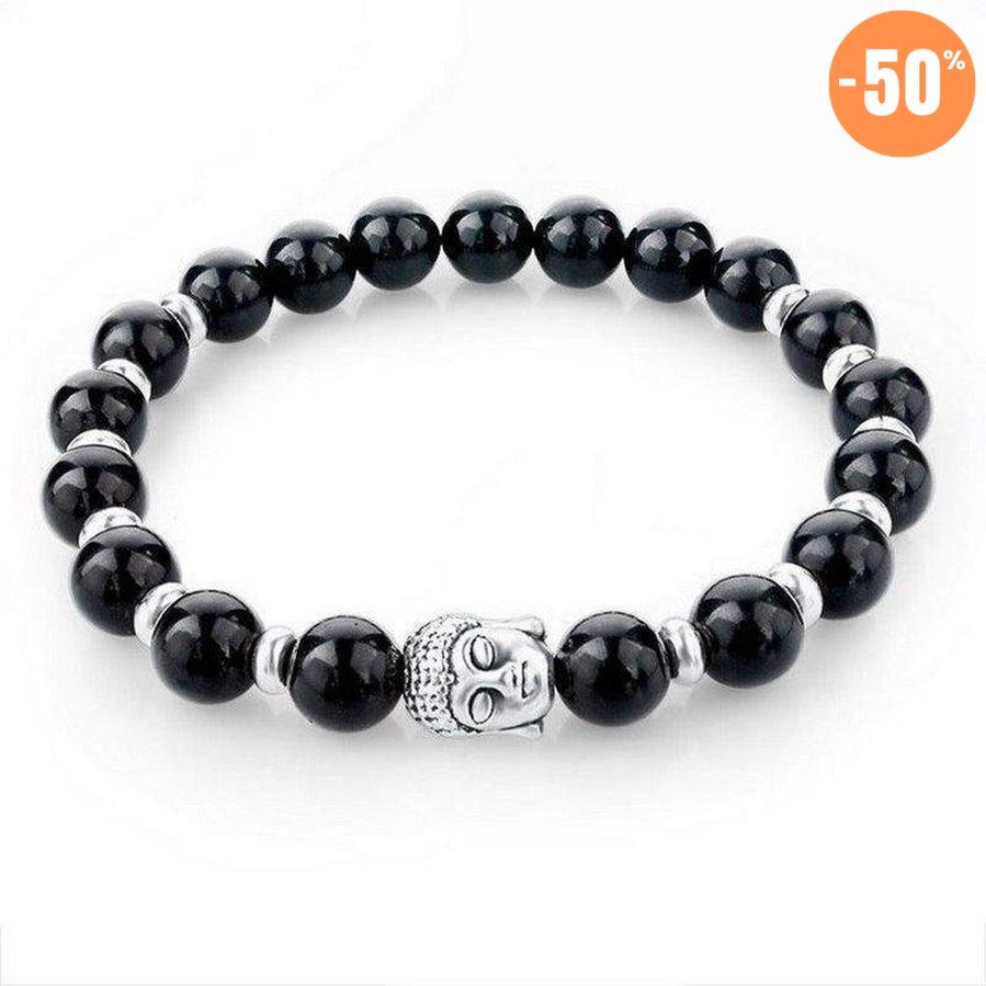 Bracelet bouddha en obsidienne